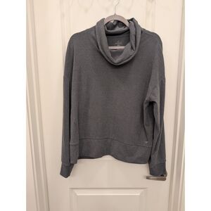 Freely Size L Dark Gray Cowl Neck Boxy Sweatshirt Pullover Soft Lounge Fleece